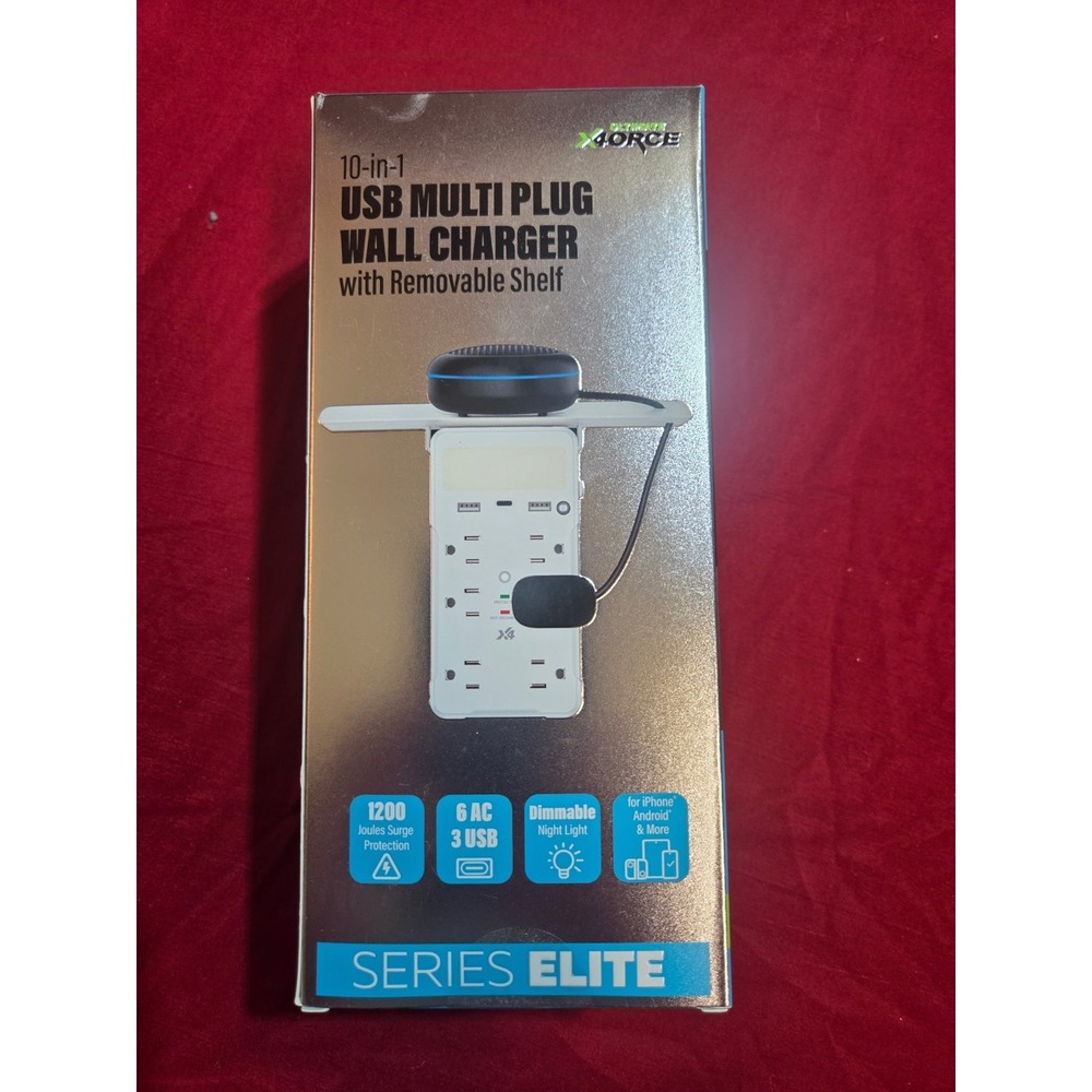 Ultimate X4orce 10-in-1 USB Wall Charger 6 AC 3 USB 1 USB-C Surge Protector